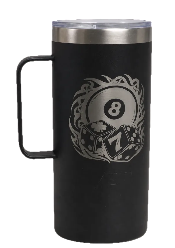 Custom laser-engraved tumbler