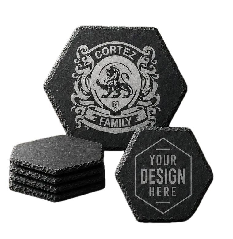 Custom engraved slate coasters